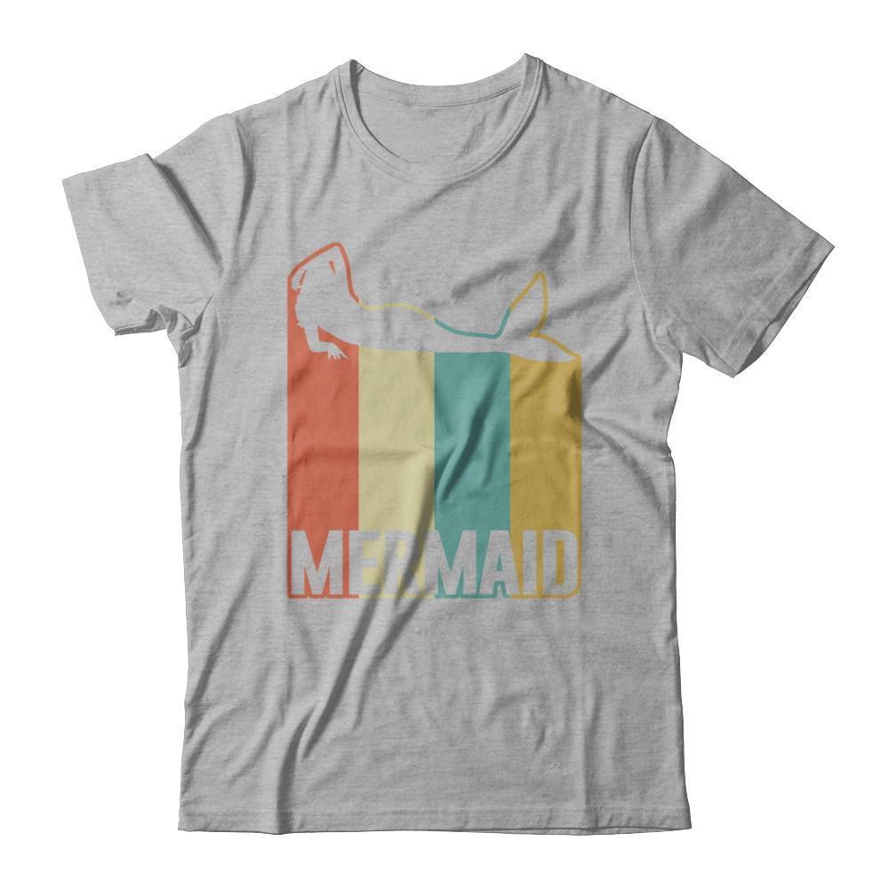 Classic Vintage Retro Style Mermaid-T-Shirt & Hoodie-Premium T-Shirt-Heather Gray