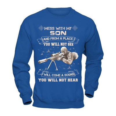 Mess With My Son And From A Place You Will Not See-T-Shirt & Hoodie-Crewneck Sweatshirt-Royal