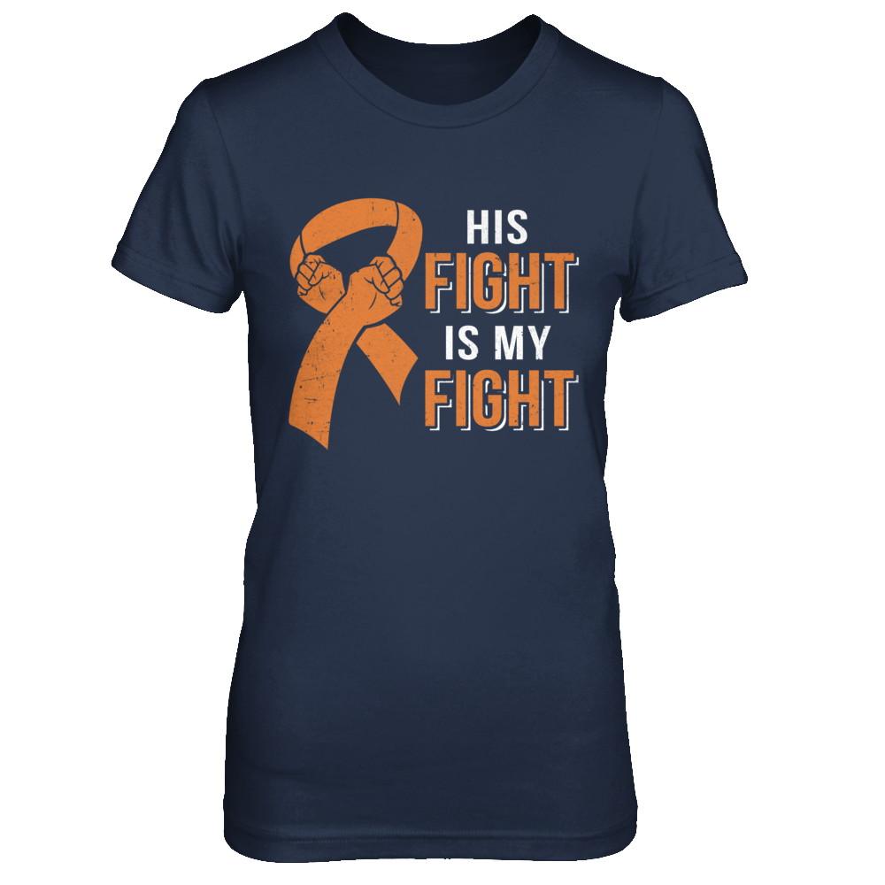 His Fight Is My Fight Multiple Sclerosis Awareness-T-Shirt & Hoodie-Women's T-Shirt-Navy