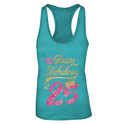Sassy And Fabulous At 25th 1996 Birthday Gift-T-Shirt & Tank Top-Women's Ideal Racerback Tank-Tahiti Blue