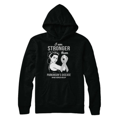 I Am Stronger Than Parkinson's Disease Awareness Support-T-Shirt & Hoodie-Pullover Hoodie-Black
