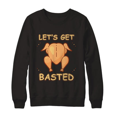Let's Get Basted Thanksgiving-T-Shirt & Sweatshirt-Crewneck Sweatshirt-Black
