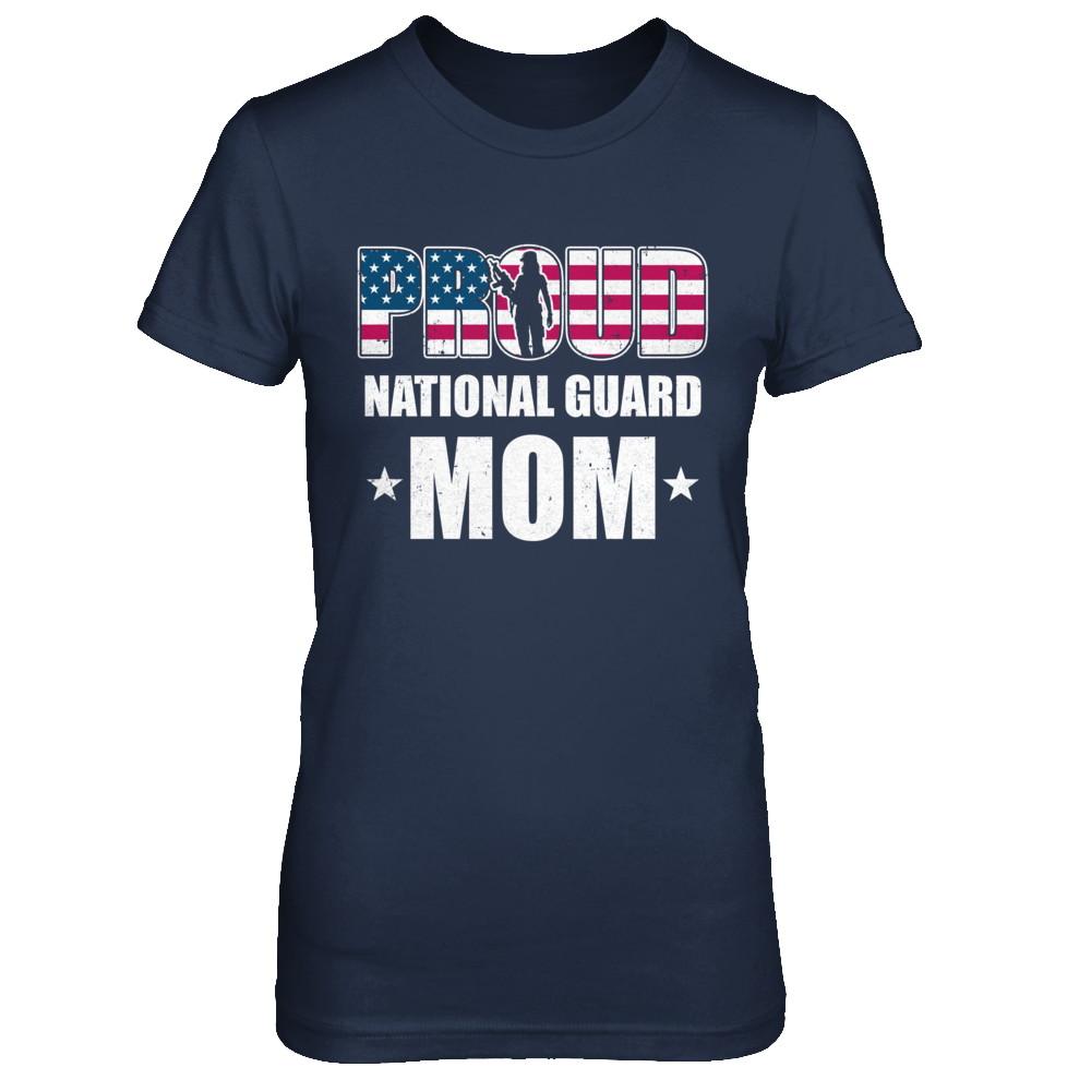 Proud National Guard Mom Veteran Mothers Day-T-Shirt & Hoodie-Women's T-Shirt-Navy