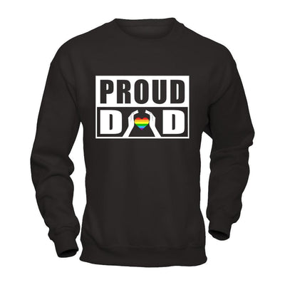 Proud Dad Lgbt Gay Lesbian Pride-T-Shirt & Hoodie-Crewneck Sweatshirt-Black