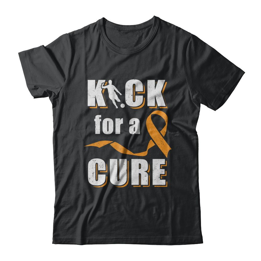 Kick For A Cure Soccer Orange Multiple Sclerosis Awareness-T-Shirt & Hoodie-Classic T-Shirt-Black