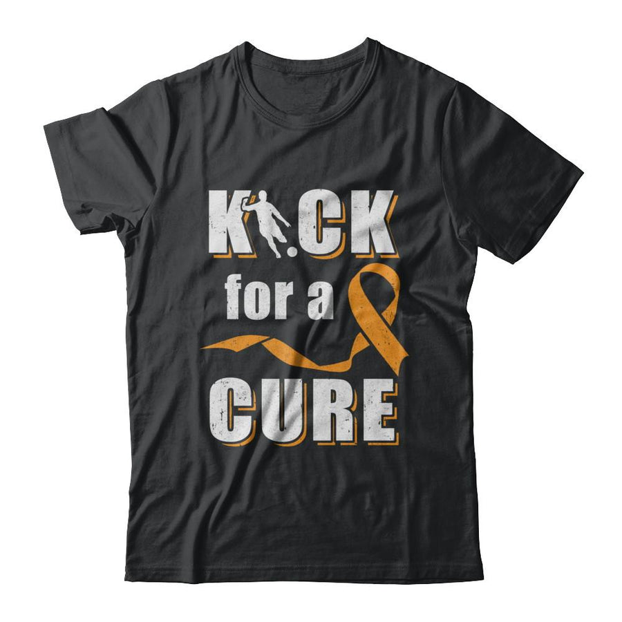 Kick For A Cure Soccer Orange Multiple Sclerosis Awareness-T-Shirt & Hoodie-Classic T-Shirt-Black