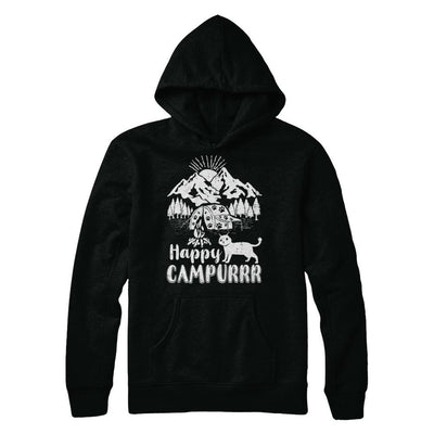 Cats Purr Happy Camppur Camper Camping-T-Shirt & Hoodie-Pullover Hoodie-Black