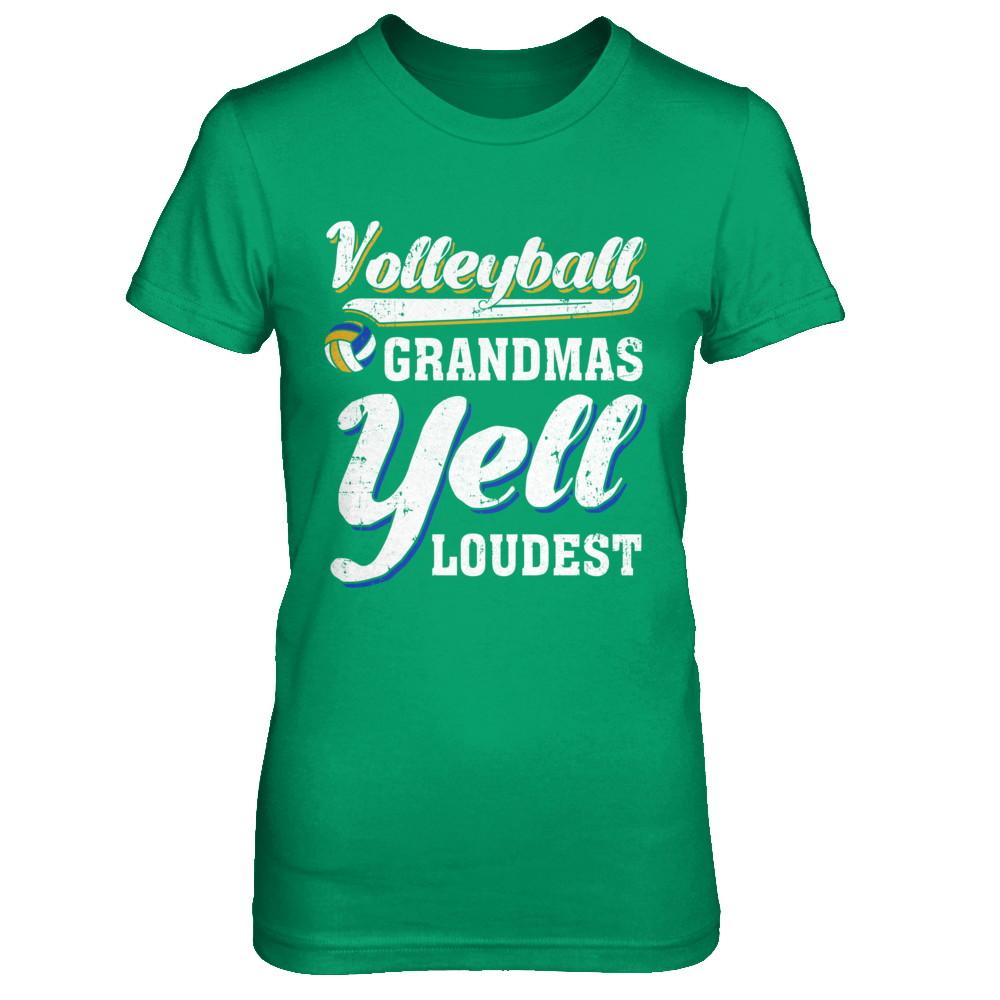 Volleyball Grandmas Yell Loudest-T-Shirt & Hoodie-Women's T-Shirt-Irish Green