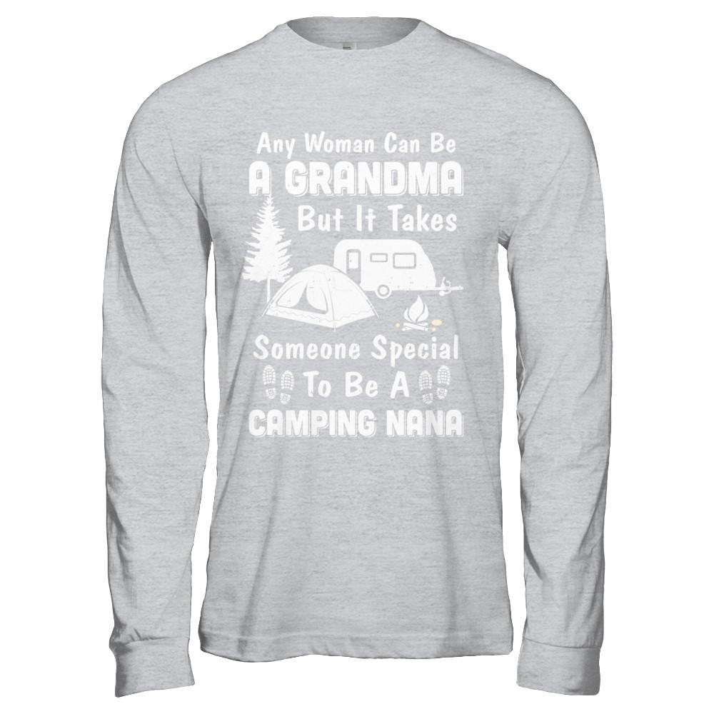 Camping Nana Grandma Mothers Day Gift-T-Shirt & Hoodie-Long Sleeve T-Shirt-Sport Grey