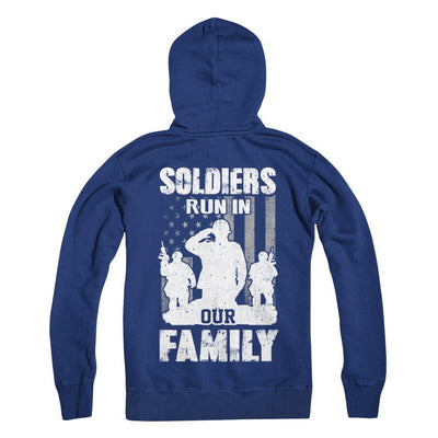 Soldiers Run In Our Family Veteran Dad Son-T-Shirt & Hoodie-Hanes - Heavyweight Pullover Hoodie-Deep Royal