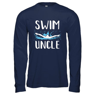 Swim Uncle Funny Swimming Birthday Gift-T-Shirt & Hoodie-Long Sleeve T-Shirt-Navy