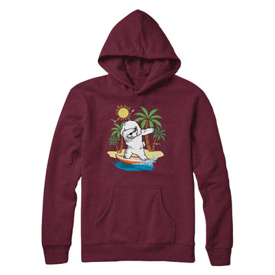 Summer Vacation Dabbing Poodle Surfing Surfboard Gift-T-Shirt & Hoodie-Pullover Hoodie-Maroon