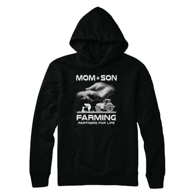 Farmer Mom And Son Farming Partners For Life Mothers Day-T-Shirt & Hoodie-Pullover Hoodie-Black