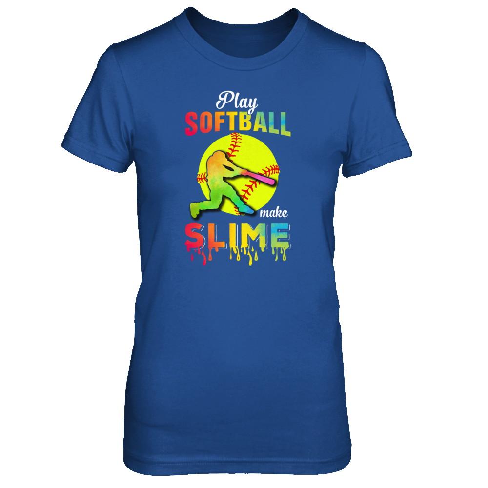 Play Softball Make Slime Watercolor For Girl Women-T-Shirt & Tank Top-Women's T-Shirt-Royal