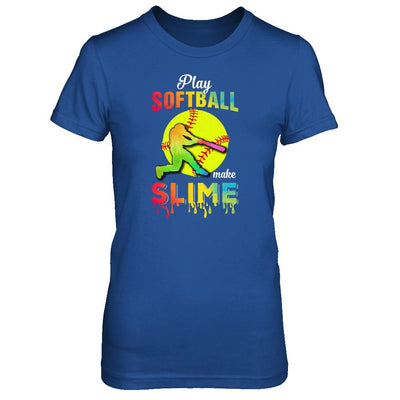 Play Softball Make Slime Watercolor For Girl Women-T-Shirt & Tank Top-Women's T-Shirt-Royal