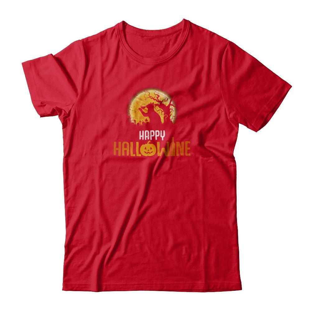 Happy Hallowine Drinking Wine Cat Lover 2017-T-Shirt & Tank Top-Premium T-Shirt-Red