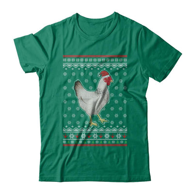 Pajamas Chicken With Santa Hat Ugly Christmas Sweater-T-Shirt & Sweatshirt-Classic T-Shirt-Kelly Green