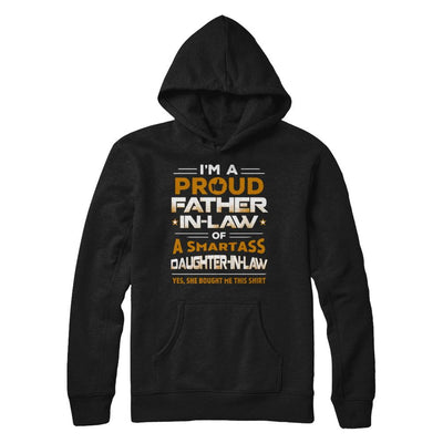 Proud Father-In-Law Of A Smartass Daughter-In-Law-T-Shirt & Hoodie-Pullover Hoodie-Black