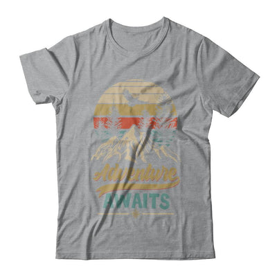 Vintage Adventure Awaits Camping Camper Outdoor Travel-T-Shirt & Hoodie-Classic T-Shirt-Sport Grey