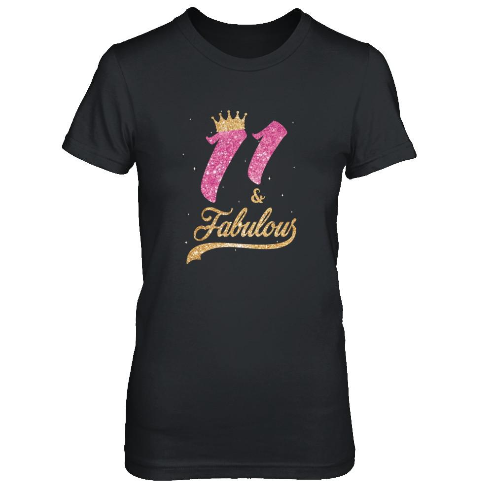 11Th And Fabulous Eleven Birthday-T-Shirt & Tank Top-Women's T-Shirt-Black