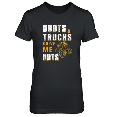 Boots And Trucks Drive Me Nuts-T-Shirt & Tank Top-Women's T-Shirt-Black
