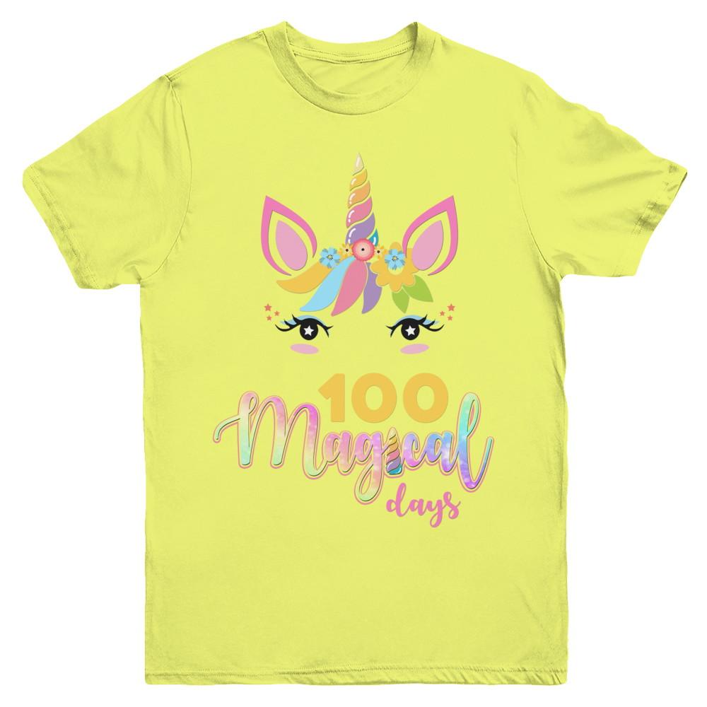100 Magical Days Of School Unicorn Girl Gifts Youth-Youth Shirt-Youth T-Shirt-Daisy