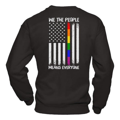 We The People Means Everyone-T-Shirt & Hoodie-Crewneck Sweatshirt-Black