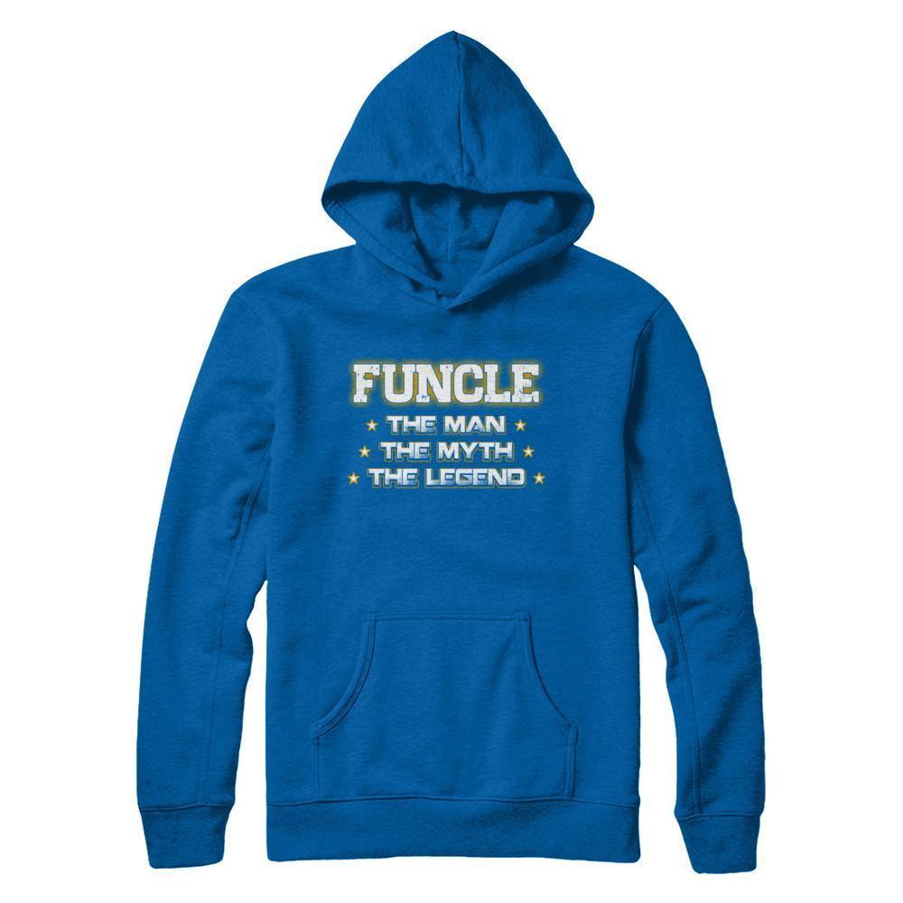 Funcle The Myth The Man The Legend Funny Uncle-T-Shirt & Hoodie-Pullover Hoodie-Royal