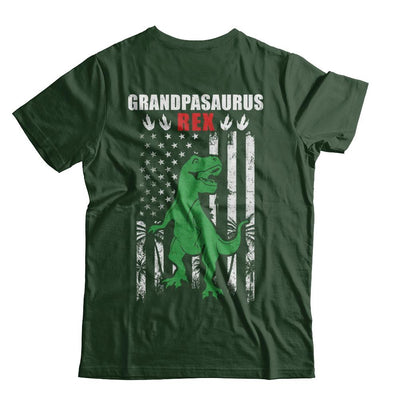 GranpaSaurus Grandpa Dinosaur Rex American Flag Fathers Day-T-Shirt & Hoodie-Classic T-Shirt-Forest Green