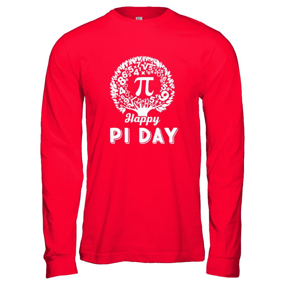 Happy Pi Day Math Major Teacher-T-Shirt & Hoodie-Long Sleeve T-Shirt-Red