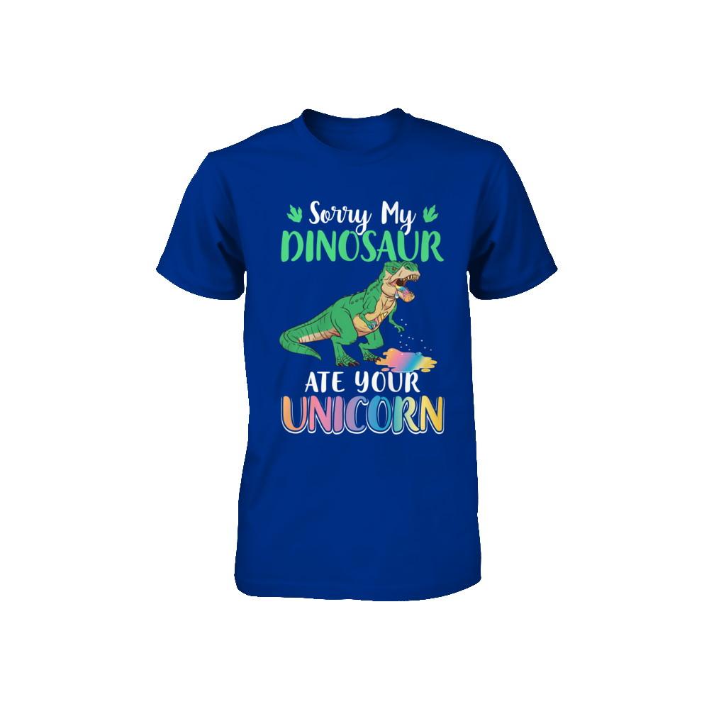 Sorry My Dinosaur Ate Your Unicorn T-Rex Youth-Youth Shirt-