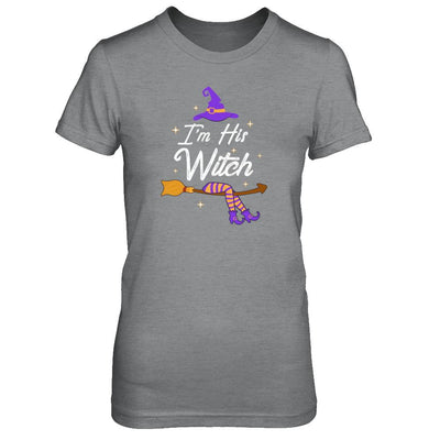 I'm His Witch Matching Boyfriends Husband Halloween-T-Shirt & Tank Top-Women's T-Shirt-Sport Grey
