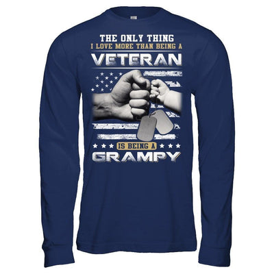 I Love More Than Being A Veteran Is Being A Grampy-T-Shirt & Hoodie-Long Sleeve T-Shirt-Navy