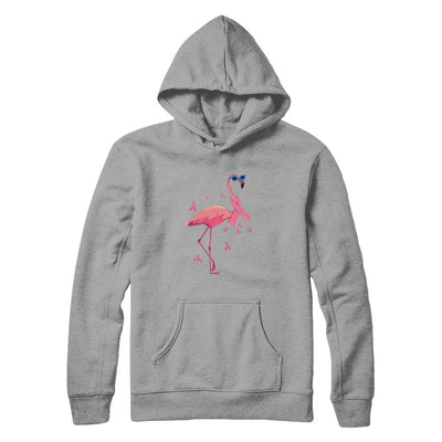 Flamingo Pink Ribbon Breast Cancer Awareness Gift-T-Shirt & Hoodie-Pullover Hoodie-Light Steel