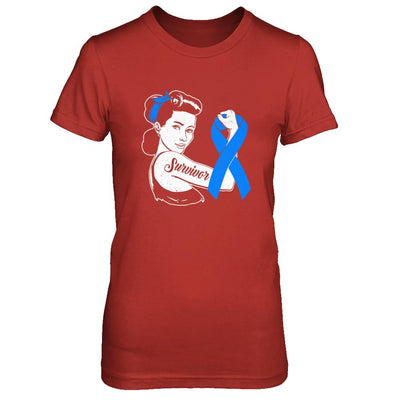 We Can Cure It Colon Cancer Blue Awareness Survivor-T-Shirt & Hoodie-Women's T-Shirt-Red