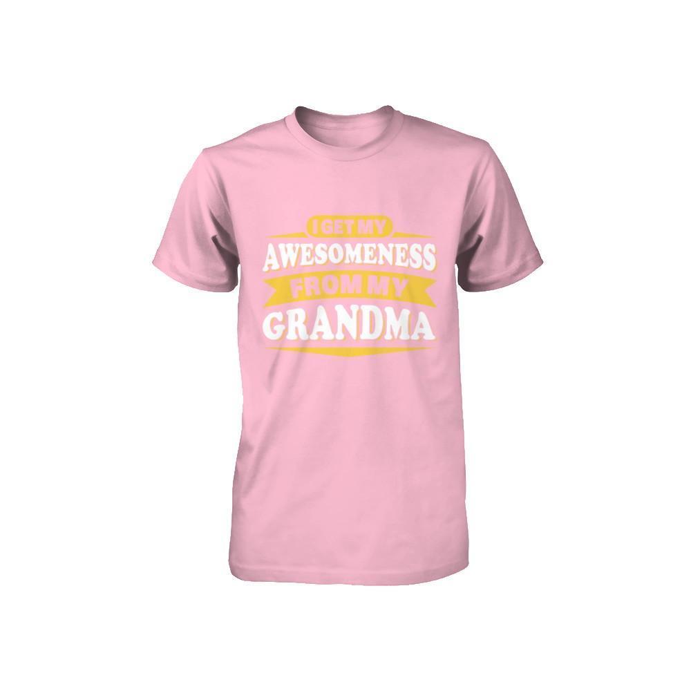 I Get My Awesomeness From My Grandma Youth-Youth Shirt-Youth T-Shirt-Neon Pink