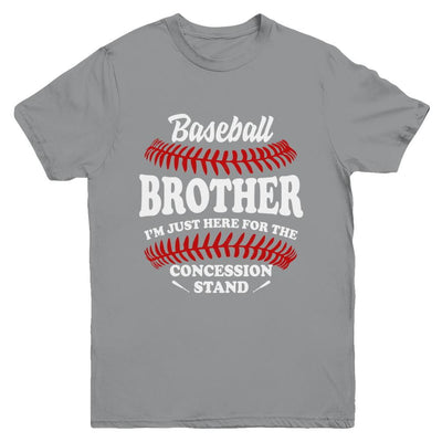 Baseball Brother I'm Just Here For The Concession Stand Youth-Youth Shirt-Youth T-Shirt-Sport Grey