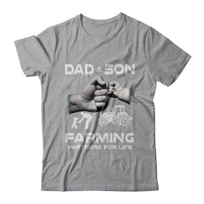 Farmer Dad And Son Farming Partners For Life Fathers Day-T-Shirt & Hoodie-Classic T-Shirt-Sport Grey