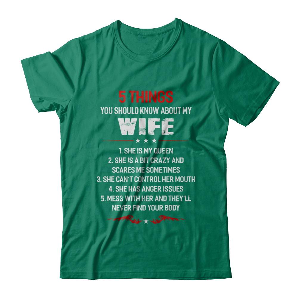 5 Things You Should Know About My Wife Husband-T-Shirt & Hoodie-Classic T-Shirt-Kelly Green