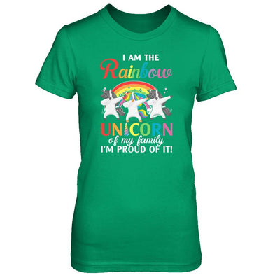 I Am The Rainbow Unicorn Of My Family Lesbian LGBT-T-Shirt & Tank Top-Women's T-Shirt-Irish Green