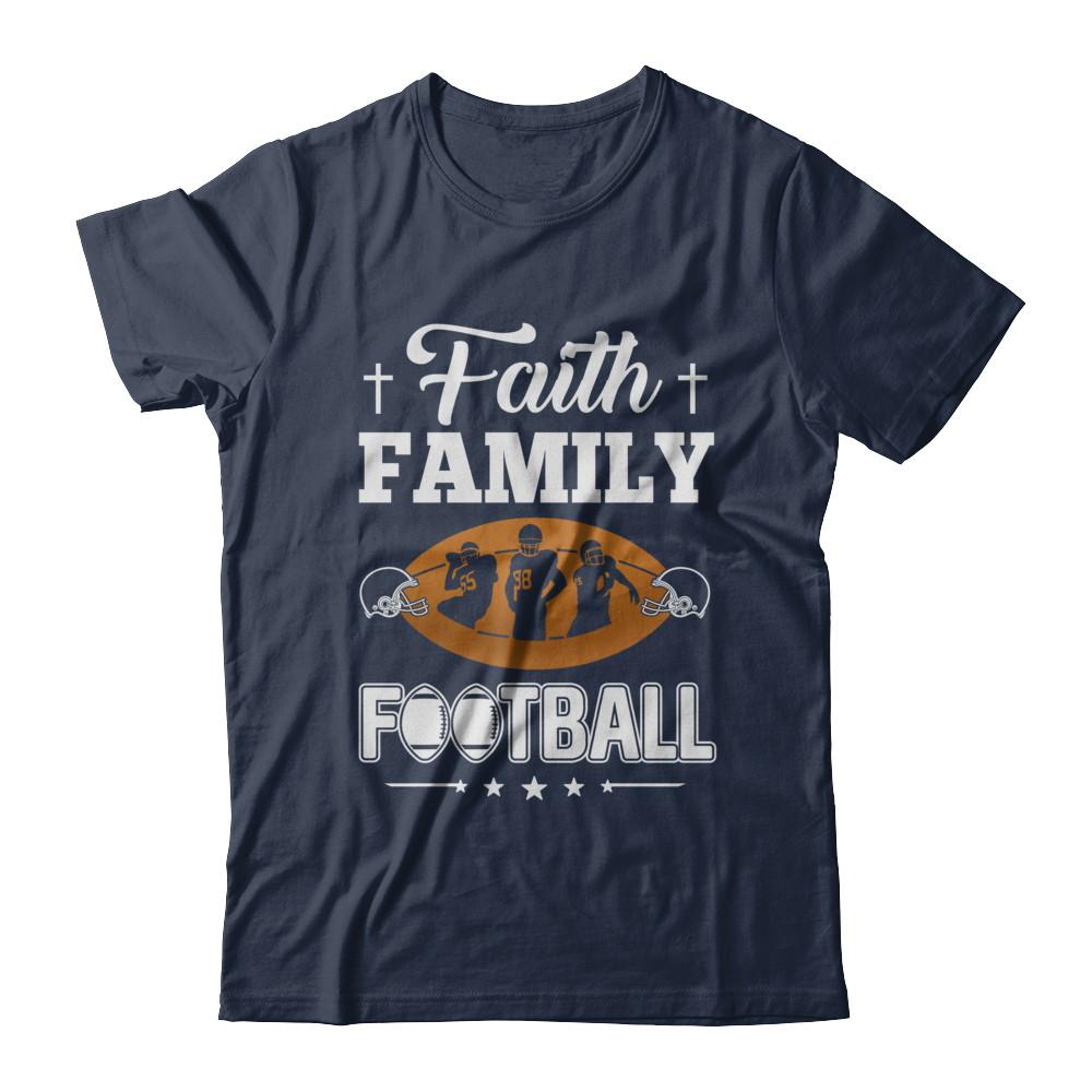Faith Family Football-T-Shirt & Hoodie-Classic T-Shirt-Navy