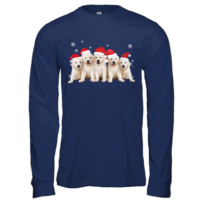 Funny Golden Retriever Puppies Christmas Dog Gift-T-Shirt & Hoodie-Long Sleeve T-Shirt-Navy