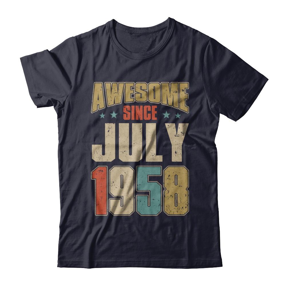 Vintage Retro Awesome Since July 1958 63th Birthday-T-Shirt & Hoodie-Premium T-Shirt-Midnight Navy