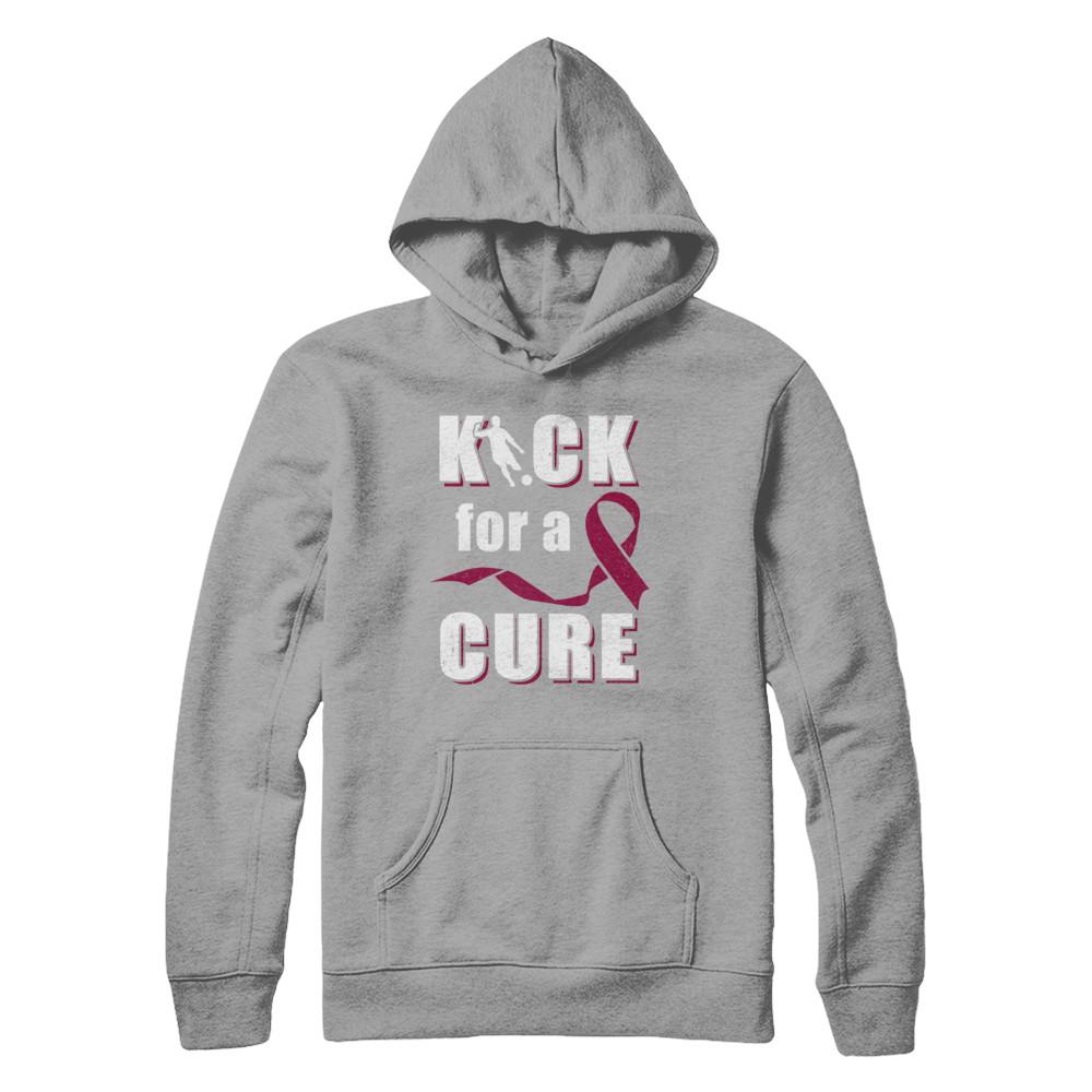 Kick For A Cure Soccer Multiple Myeloma Awareness-T-Shirt & Hoodie-Pullover Hoodie-Light Steel