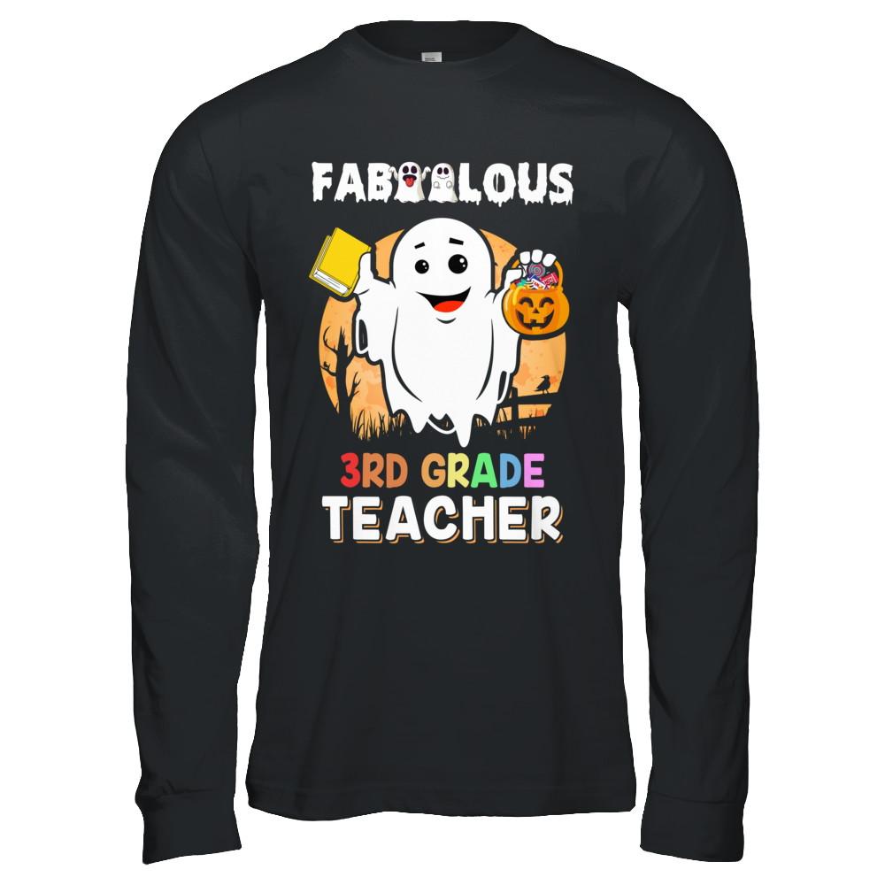 Faboolous Fabulous 3rd Grade Teacher Halloween-T-Shirt & Hoodie-Long Sleeve T-Shirt-Black