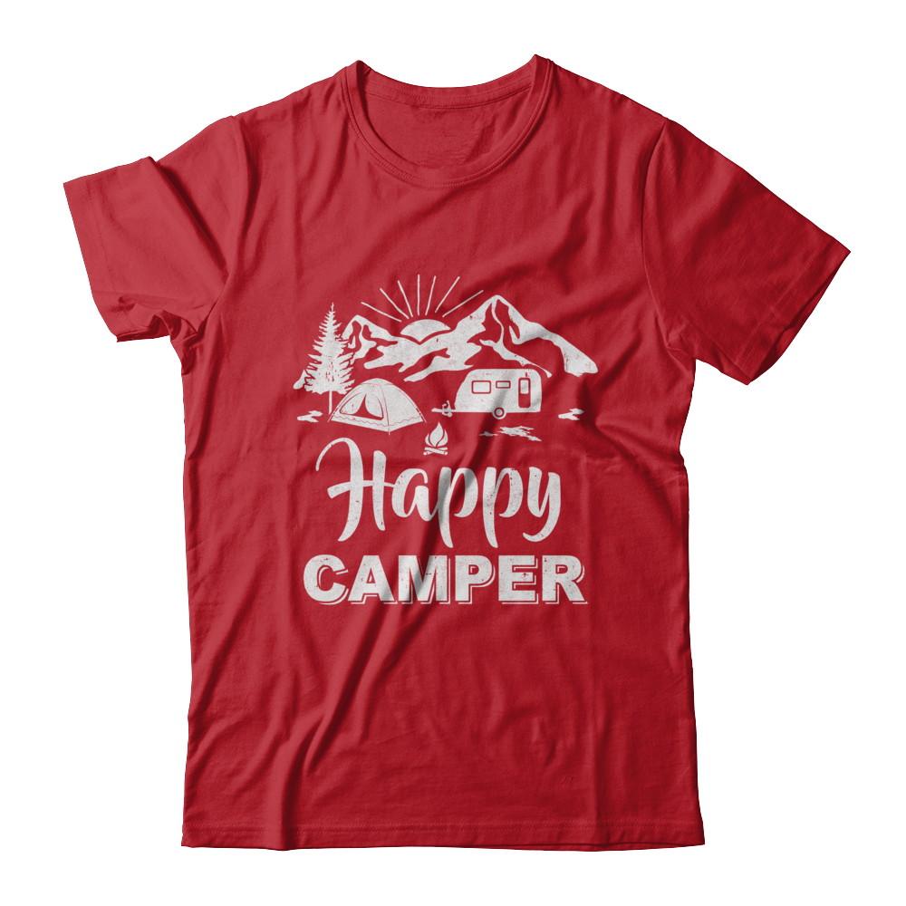 Happy Trailer Camper Grandpa Papa Grandma Camping-T-Shirt & Hoodie-Classic T-Shirt-Red