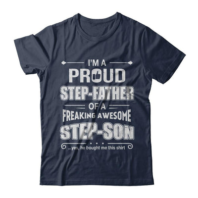 I'm A Proud Step-Father Of Awesome Step-Son Fathers Day-T-Shirt & Hoodie-Classic T-Shirt-Navy