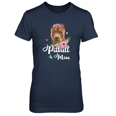 Pit bull Mom Funny Dog Mom Gift Idea-T-Shirt & Tank Top-Women's T-Shirt-Navy