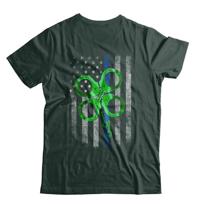 Thin Blue Line Happy St Patrick's Day Clover Police-T-Shirt & Hoodie-Classic T-Shirt-Forest Green