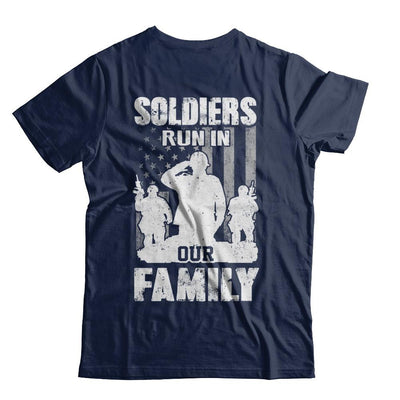 Soldiers Run In Our Family Veteran Dad Son-T-Shirt & Hoodie-Classic T-Shirt-Navy